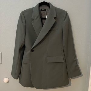 Theory Overlap Blazer in Pale Grey Moss